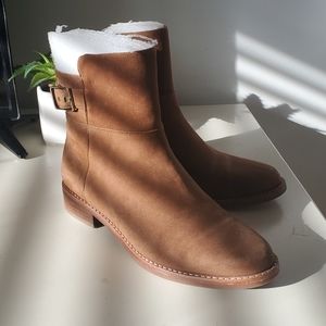 Cognac Suede French Connection Bootie